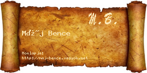 Máj Bence névjegykártya